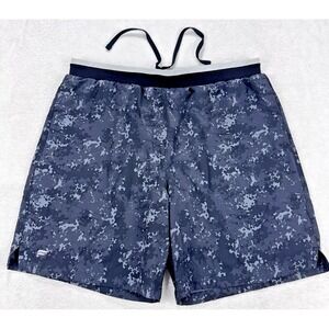 Fabletics Shorts Men L Black Camo Fundamental Short II Lined‎ 7" Swim Train